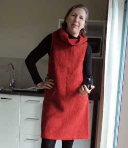 Lillypilly dress - red boucle wool