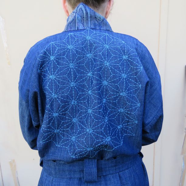 Ready to Stitch Sashiko Fabric, Asa-no-Ha (Hemp Leaf)