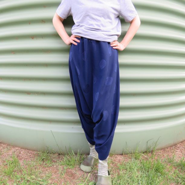 Women drop crotch pants sewing pattern