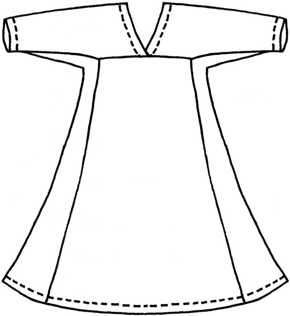 Line drawing for Eura dress.